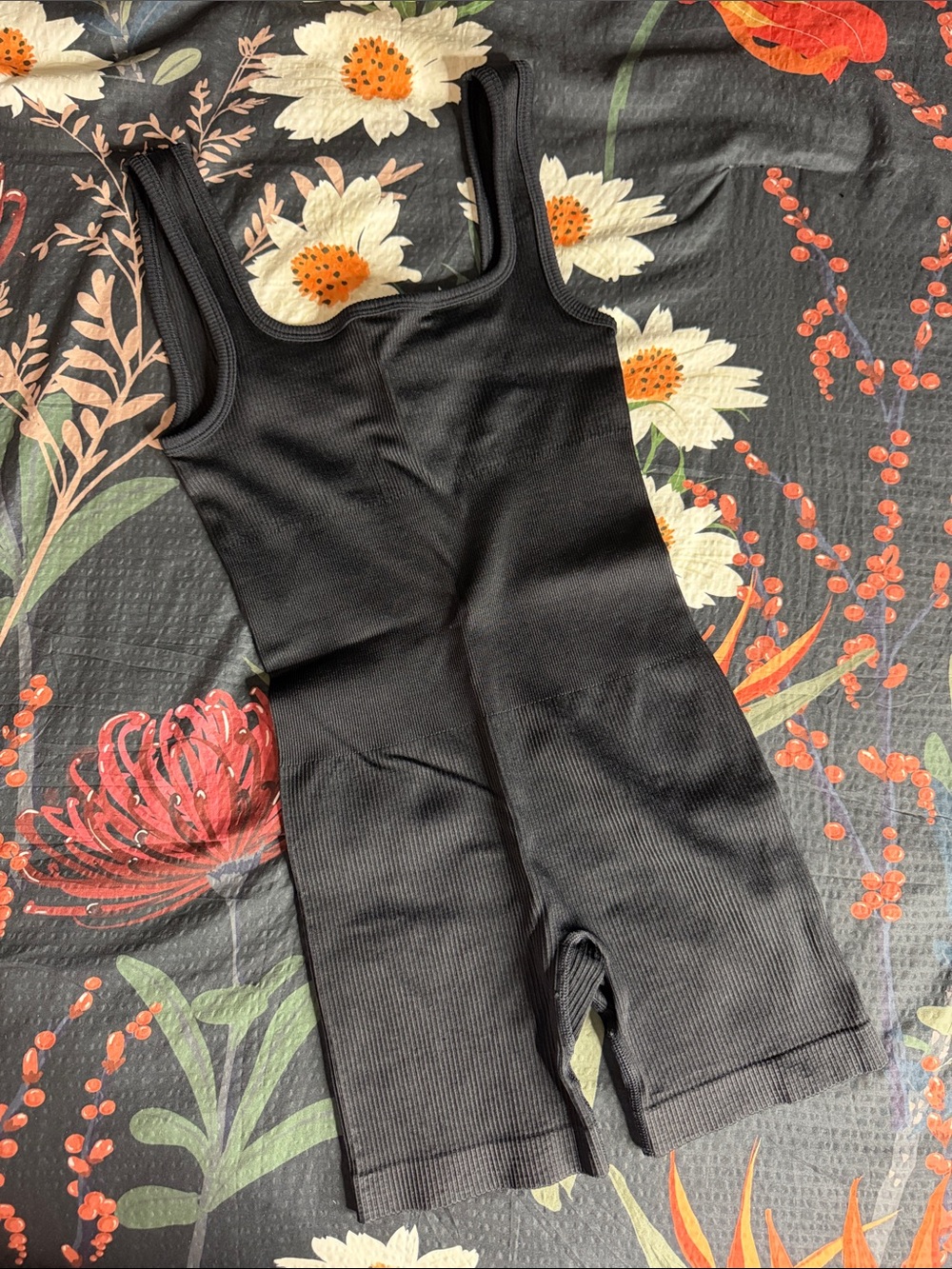 Black Ribbed Sleeveless Shapewear Bodysuit